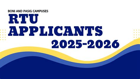 rtu appointment system|RTU Applicants (Boni & Pasig Campuses) .